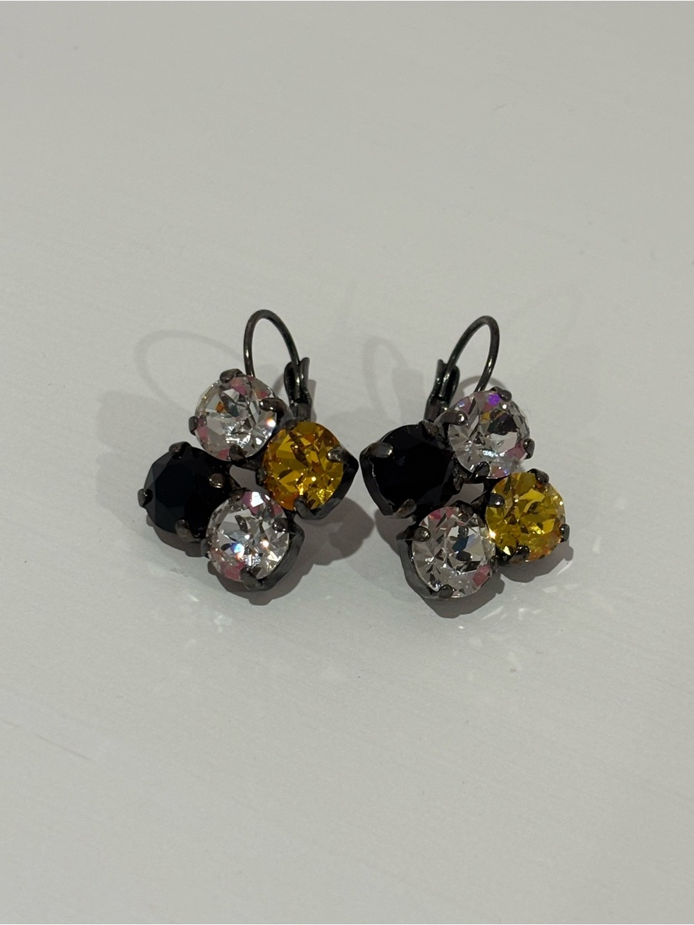 Multicolor Crystal Cluster Drop Earrings